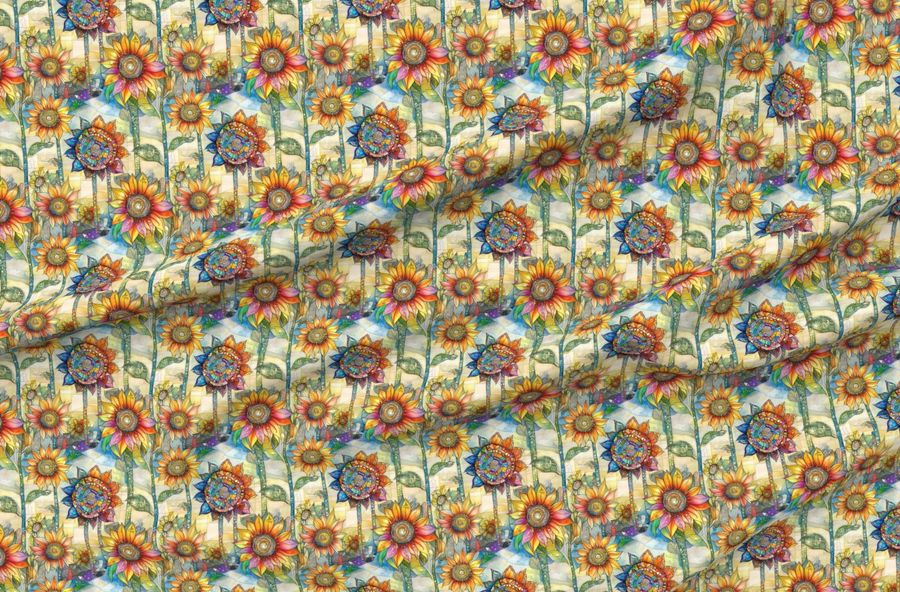 9X9 Rescale Of 18092206 - Psychedelic Sunflower Boho