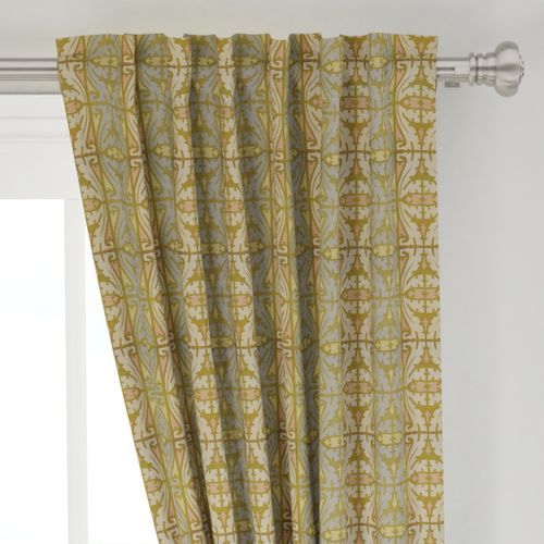 Scandinavian Arts And Crafts Art Nouveau 50 Wide Curtain Panel By
