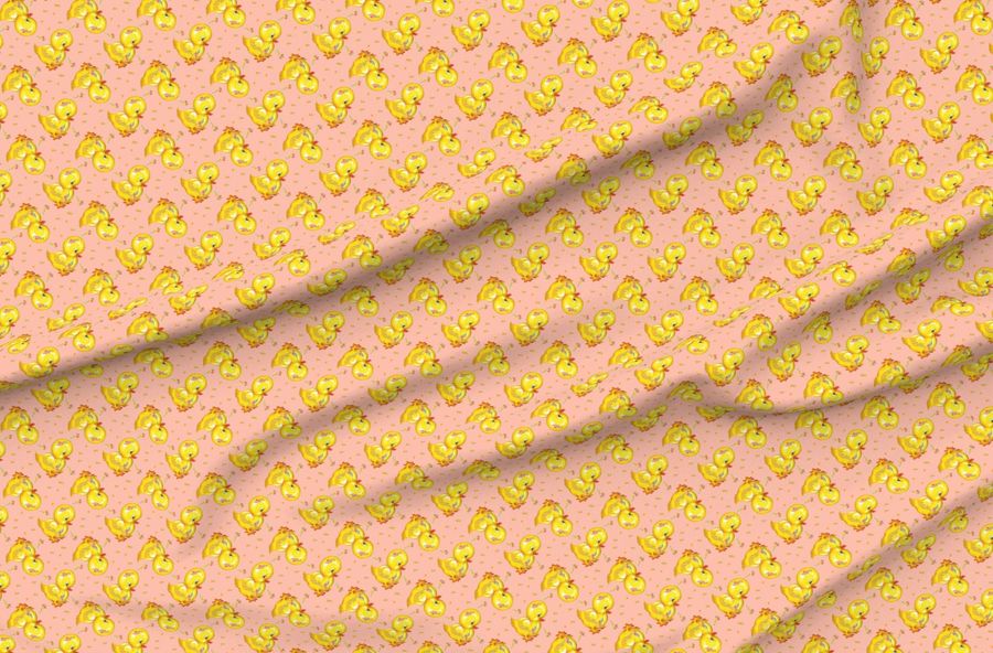 Rubber Duckie Floral Pink Vintage Style Duck