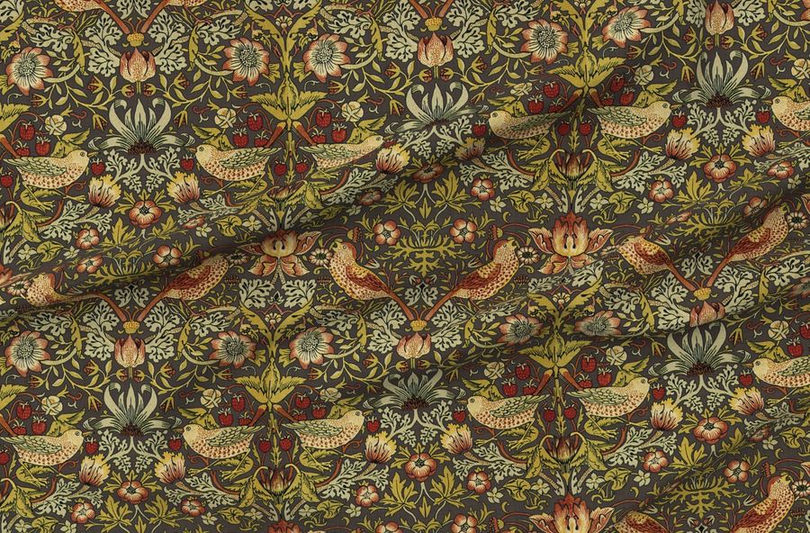 William Morris Strawberry Thief Autumn Linen