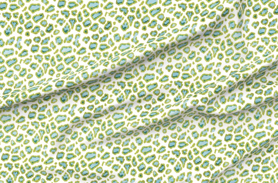Etosha Leopard In Blue And Green Watercolor