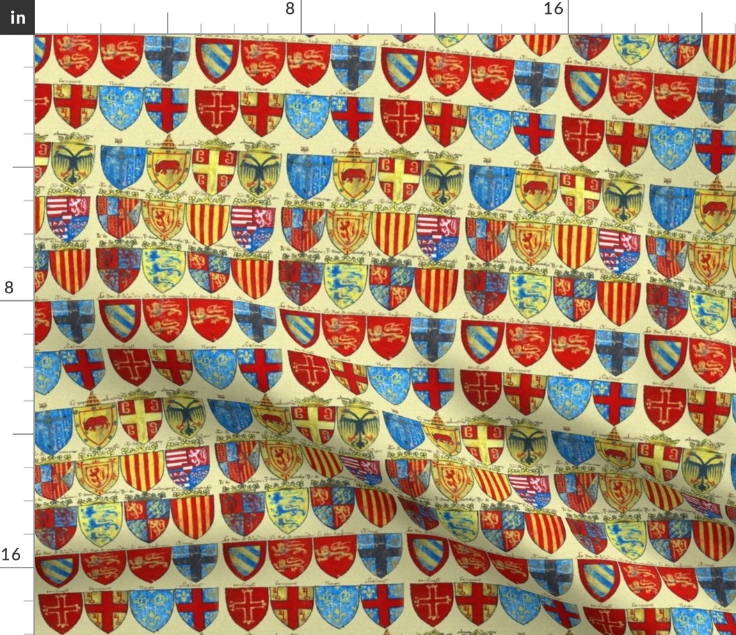 Royal Knights Heraldry Medieval Primary Castle Spoonflower F