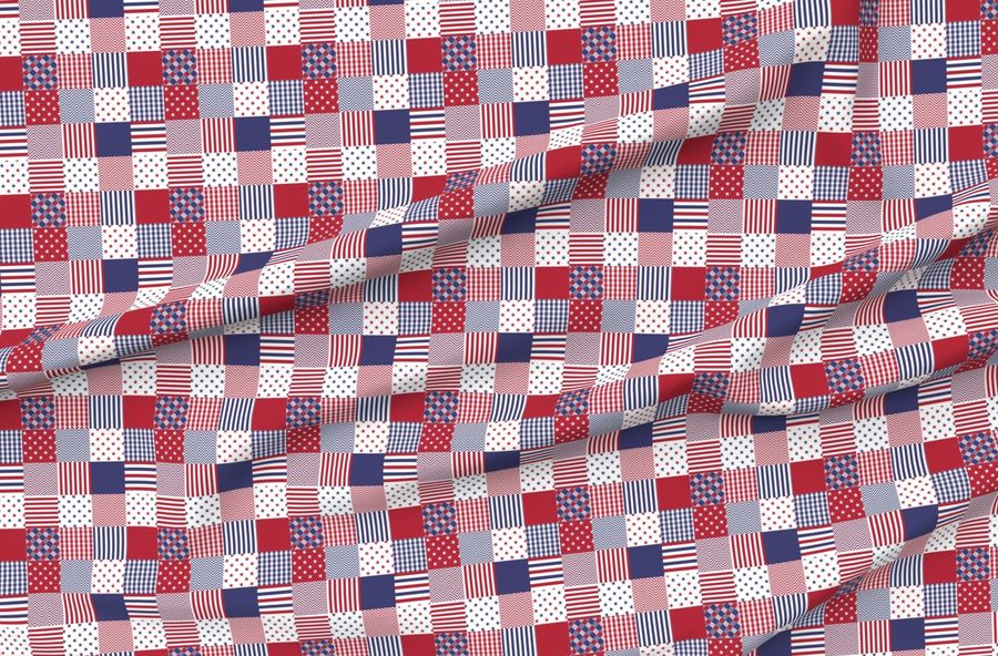 Usa Mini Flag Patchwork Quilt Squares