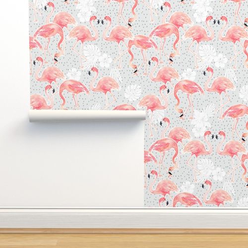 Tropicana Flamingo (Grey) by Nouveau Bohemian