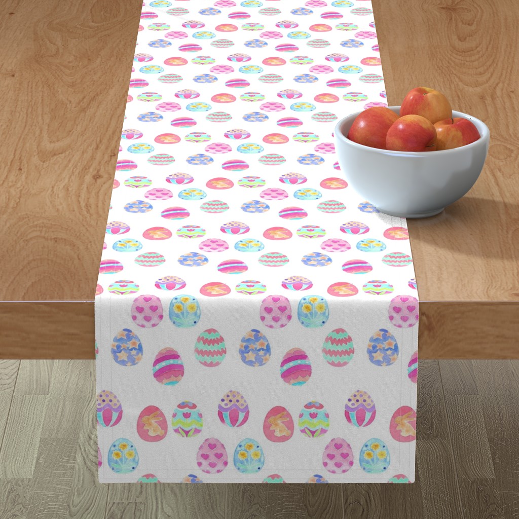 Table Runner Watercolor Easter Cotton Sateen