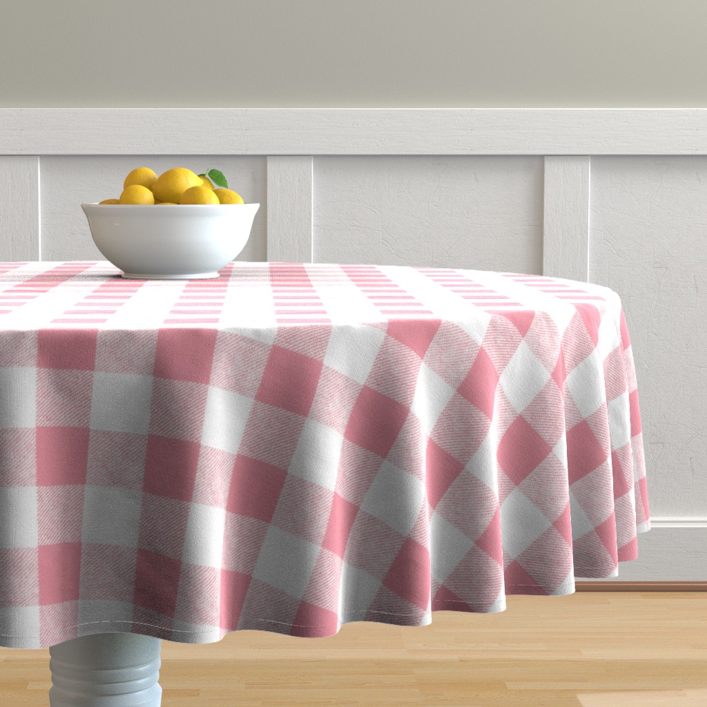 Tablecloth Gingham Check Checkerboard Girly Girl Pink Cotton Sateen 