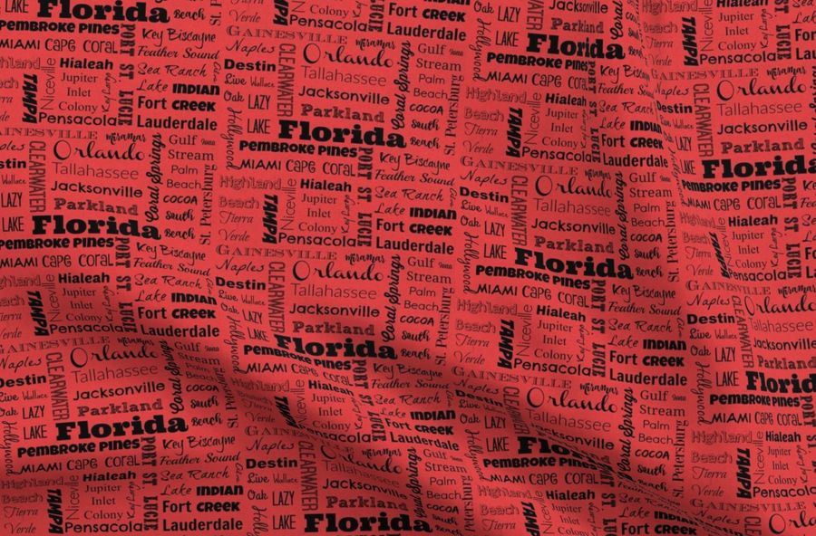 Rot Typografie Stadte Florida Setzt Spoonflower