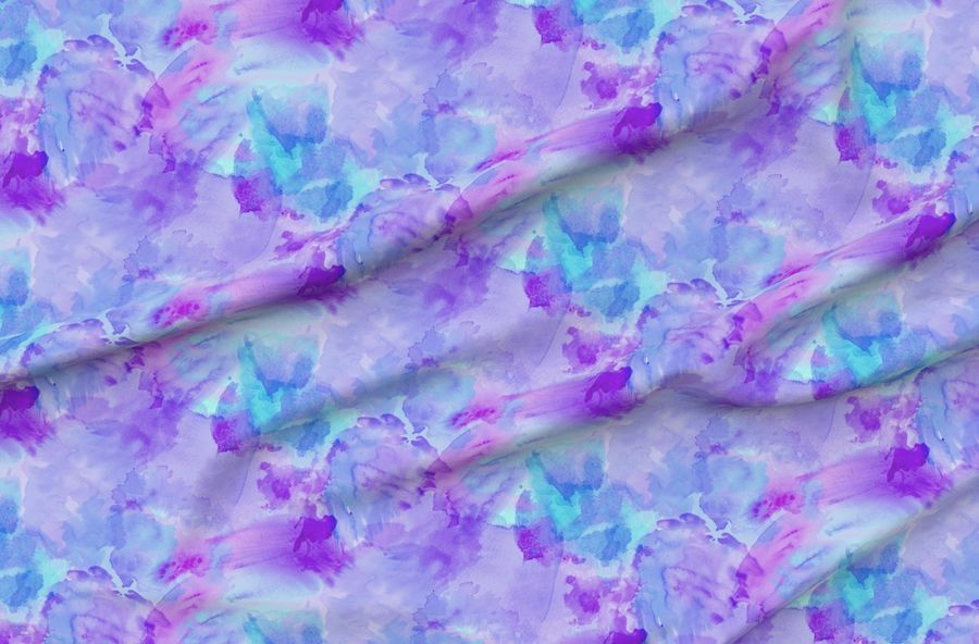 Aqua Violet Watercolor Splashes
