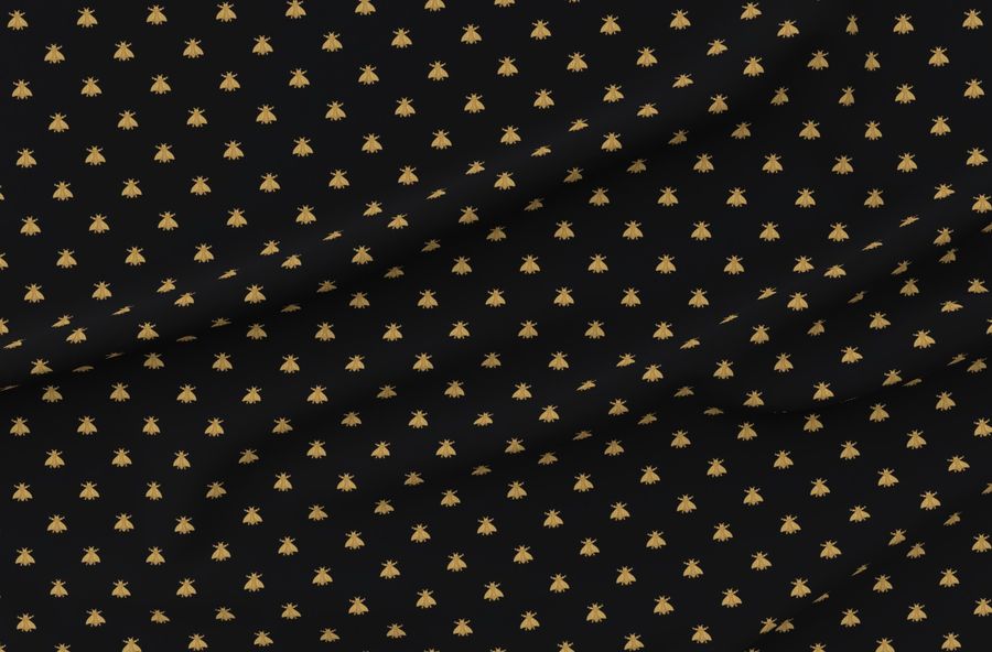 Napoleonic Bees Faux Gilt On Blackest Black