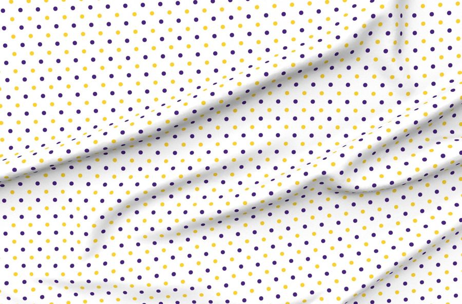 Purple And Yellow Team Color Polka Dot White