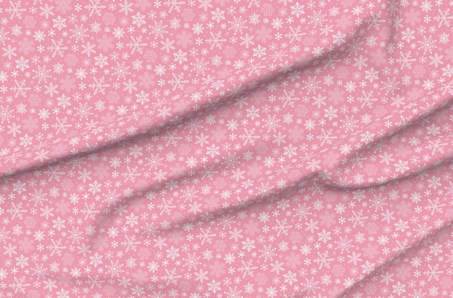Snowflakes Christmas On Pink