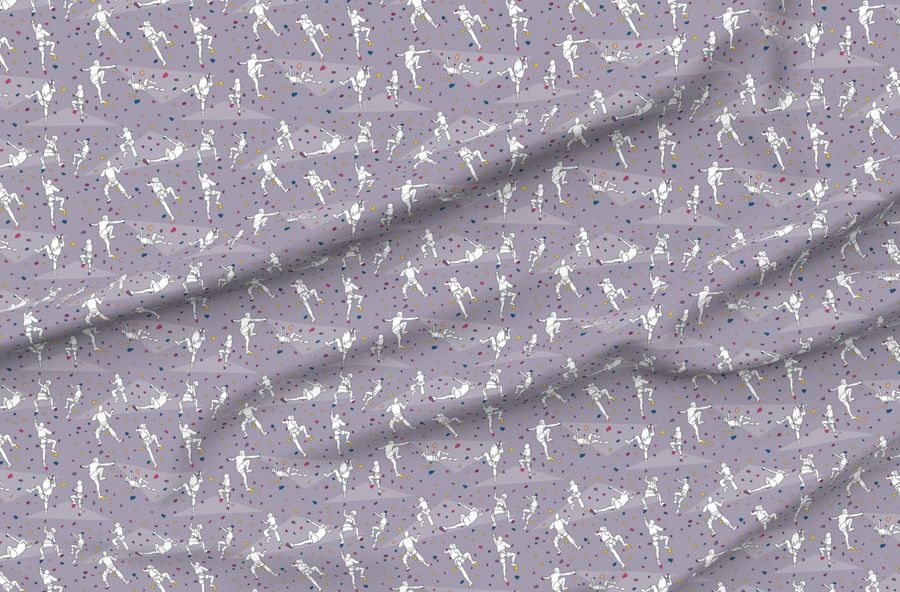 Rock Climbers On Pale Purple