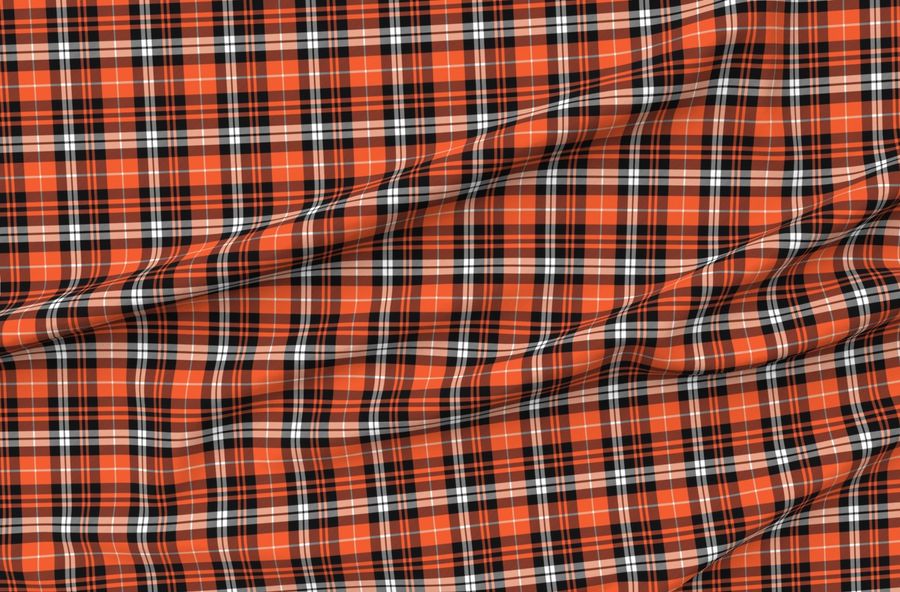 Pumpkin Fall Plaid Orange Black White