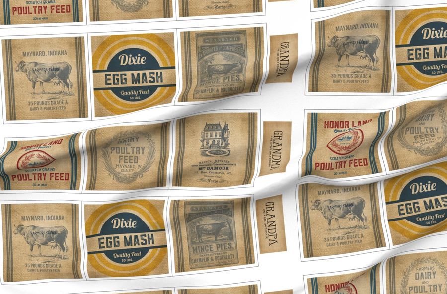 Farmhouse Style Grain Sack Designs