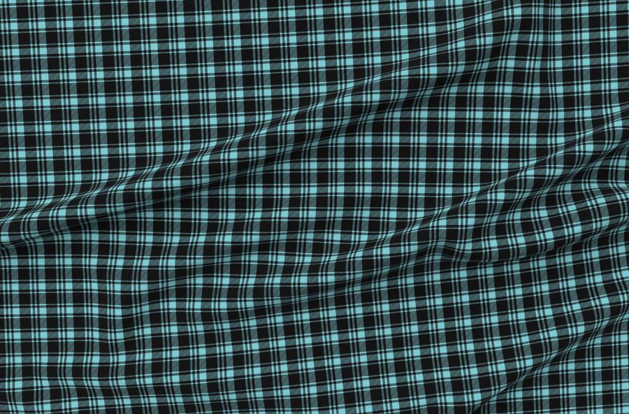 Fall Plaid Black & Light Teal