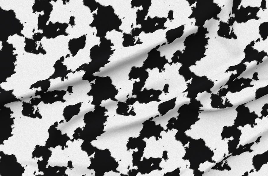 Realistic White Dairy Cow Hide Animal Print