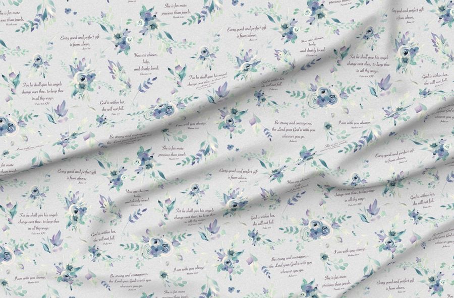 Scripture For Her Floral 2 On Grey Linen