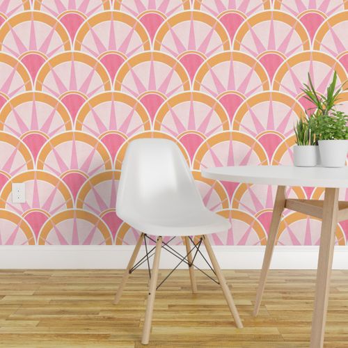Details About Peel And Stick Removable Wallpaper Scallop Pattern 1920s Art Deco Great Gatsby