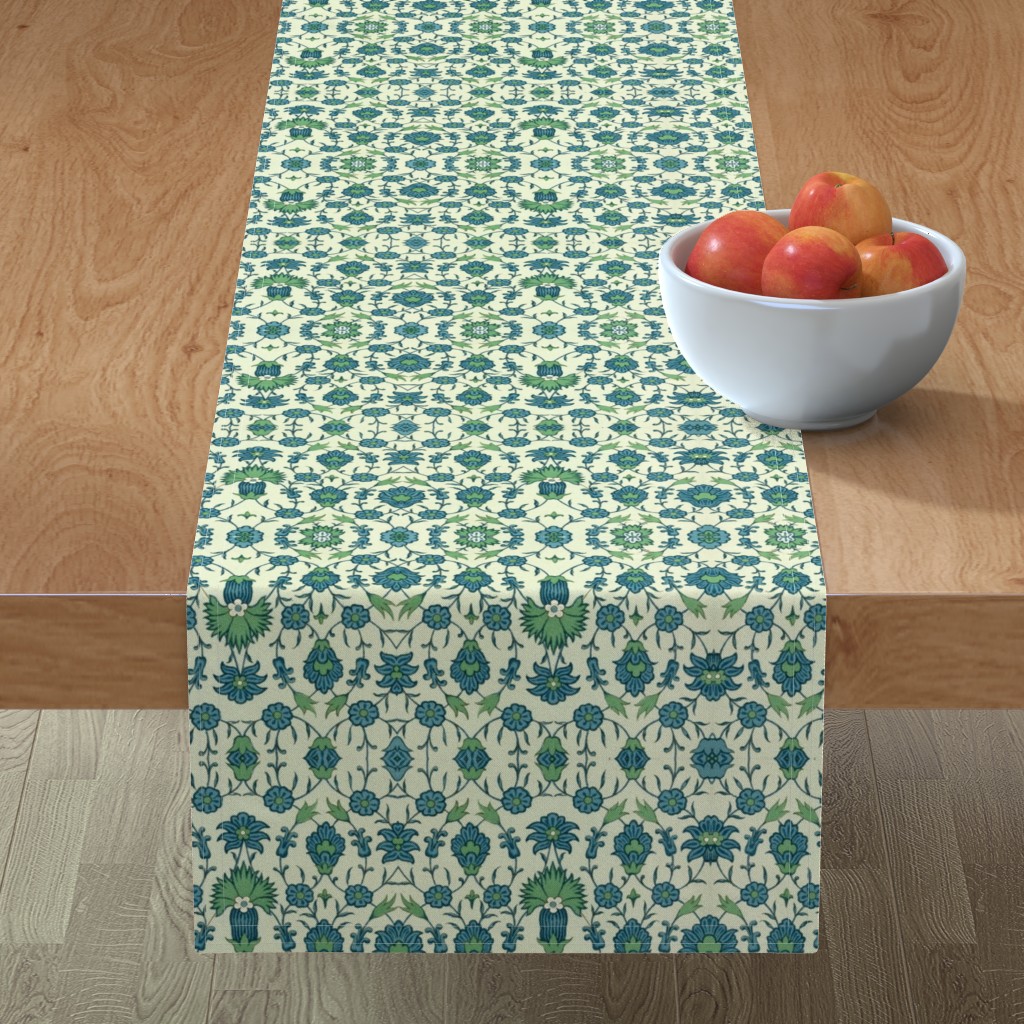 Table Runner Floral Trellis Garden Vintage Ancient Arabic Ethnic Cotton ...