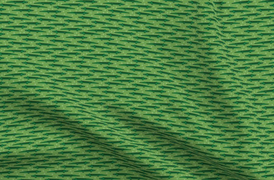 crocodile fabric // green crocodiles gat - Spoonflower