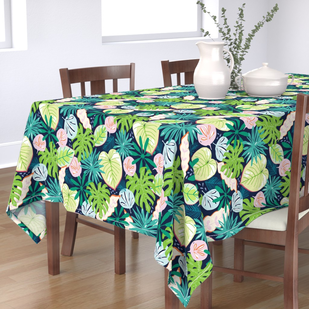 Tablecloth Tropical Tropics Summer Palms Denver Mall Sate Leaves Leaf Free Shipping New Cotton