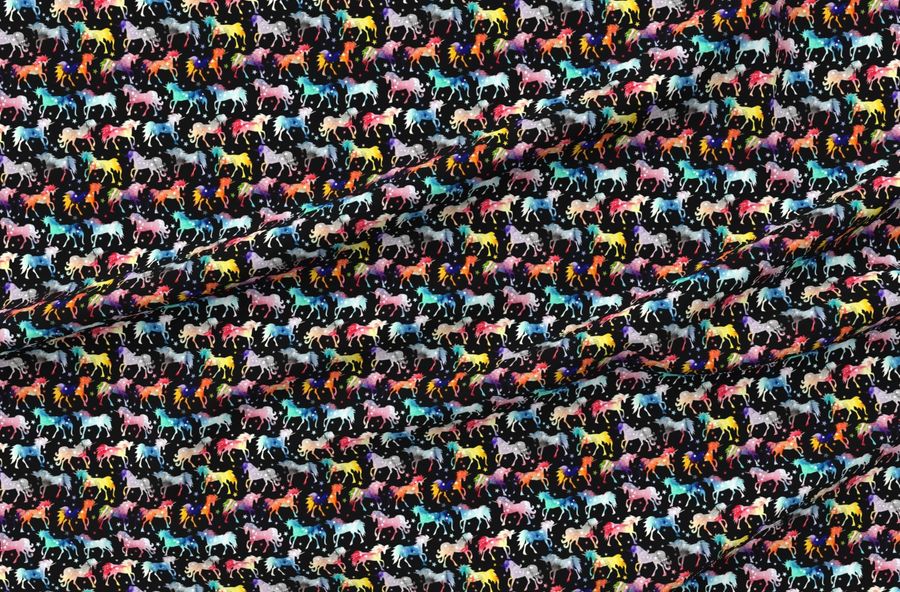 Rainbow Galaxy Unicorns - Black - Rotated