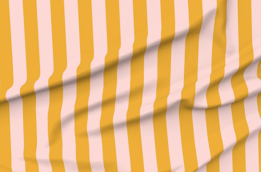 3" Bold Pink & Mustard Stripe