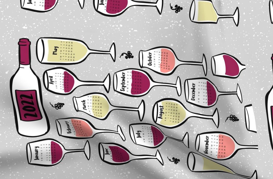 Wine Calendar 2020 - Spoonflower