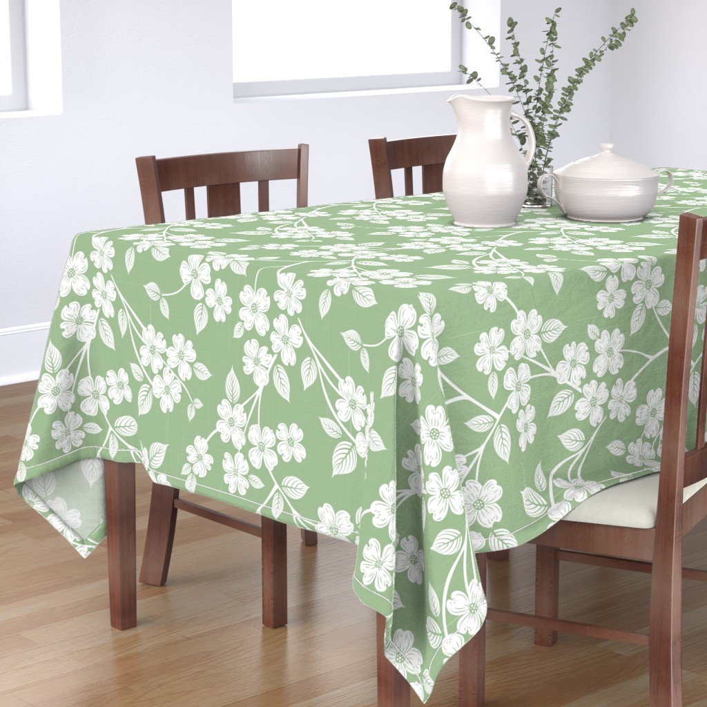 Assorted Sizes Available Botanical Gardens Dogwood Fabric Tablecloths