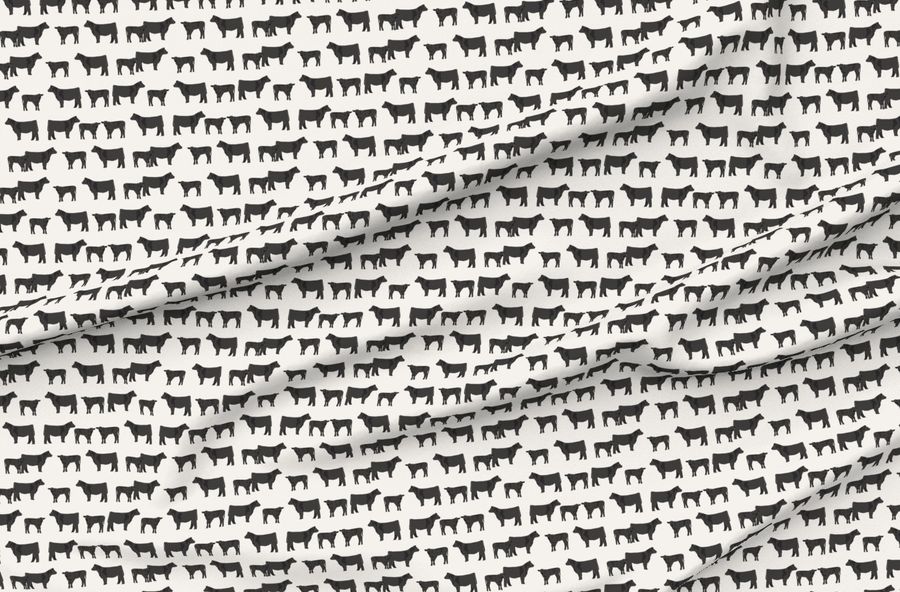 Black Angus  Cattle And Cow  Cow Design - Cream