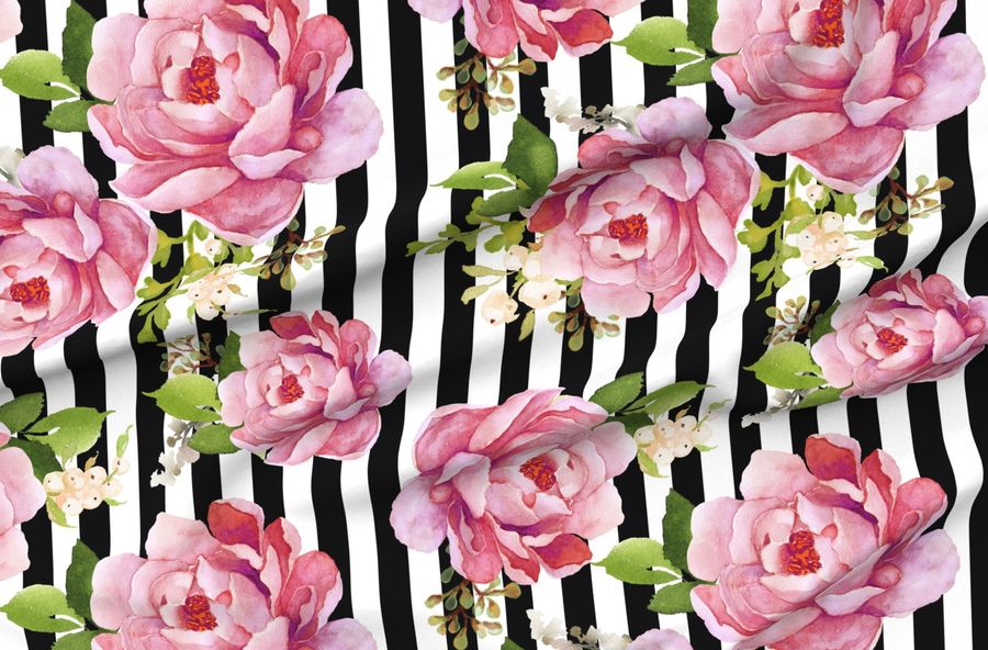 35" Light Pink Sunrise / Black & White