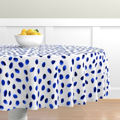 Home Decor Round Tablecloth, Navy Blue Round Tablecloths