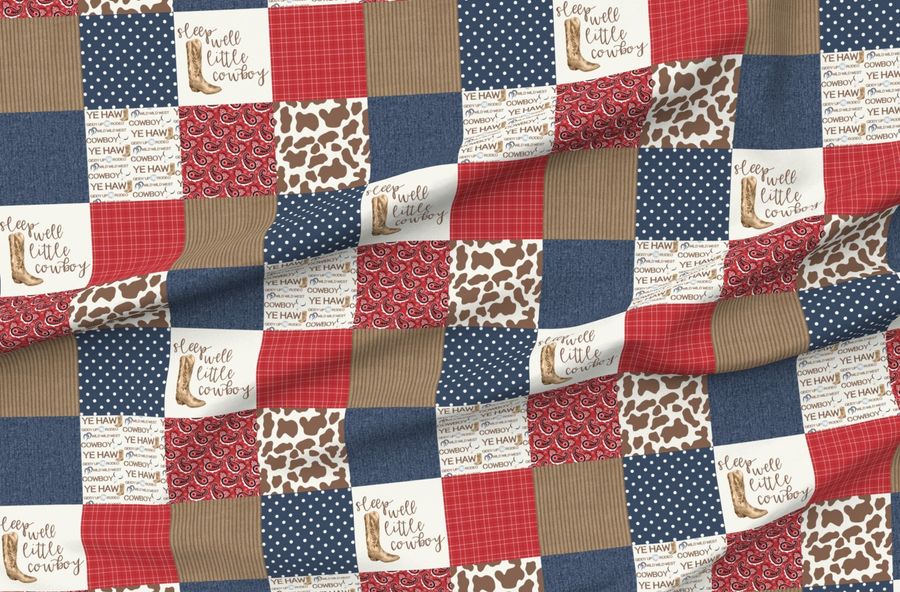 Western/Sleep Well Little Cowboy - Wholecloth Cheater Quilt
