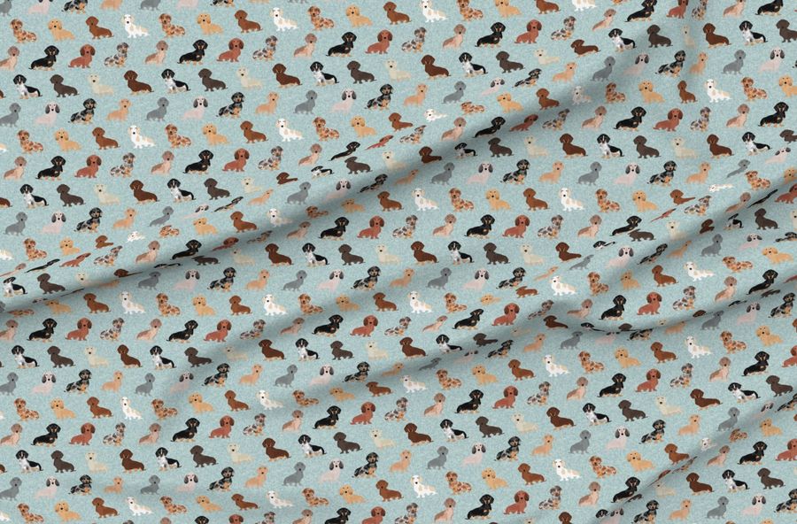 Dachshund Pet Quilt B Dog Breed Silhouette Quilt Coordinates Multi Coat