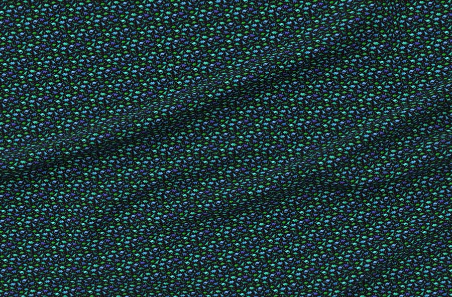 Custom Scale Tiny Dinos In Blue And Green On Black