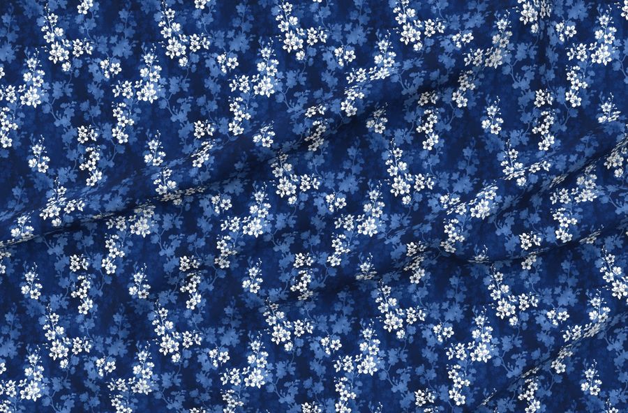 Cherry Blossom In Deep Blue