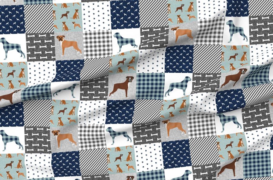 Boxer Pet Quilt B Dog Breed Nursery Cheater Quilt Wholecloth