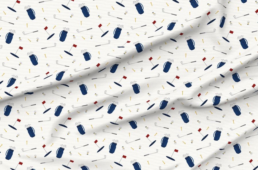 Tee Time - Navy Tan - Golf Themed