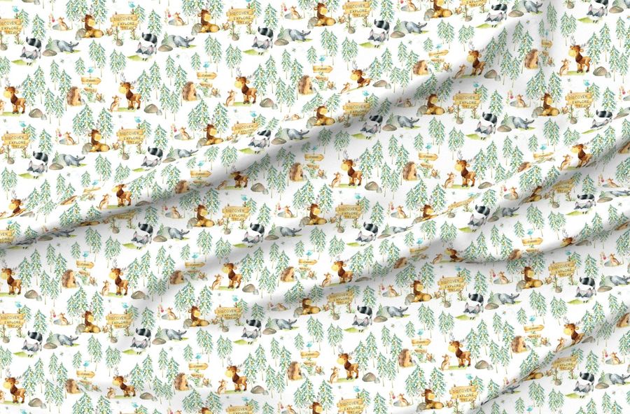 Woodland Adventure Moose Fox Deer Bear Hedgehog Squirrel Raccoon Larger