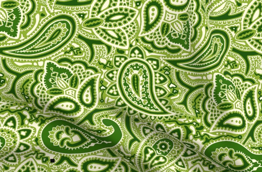 Persnickety Paisley ~ Groovy Green - Spoonflower