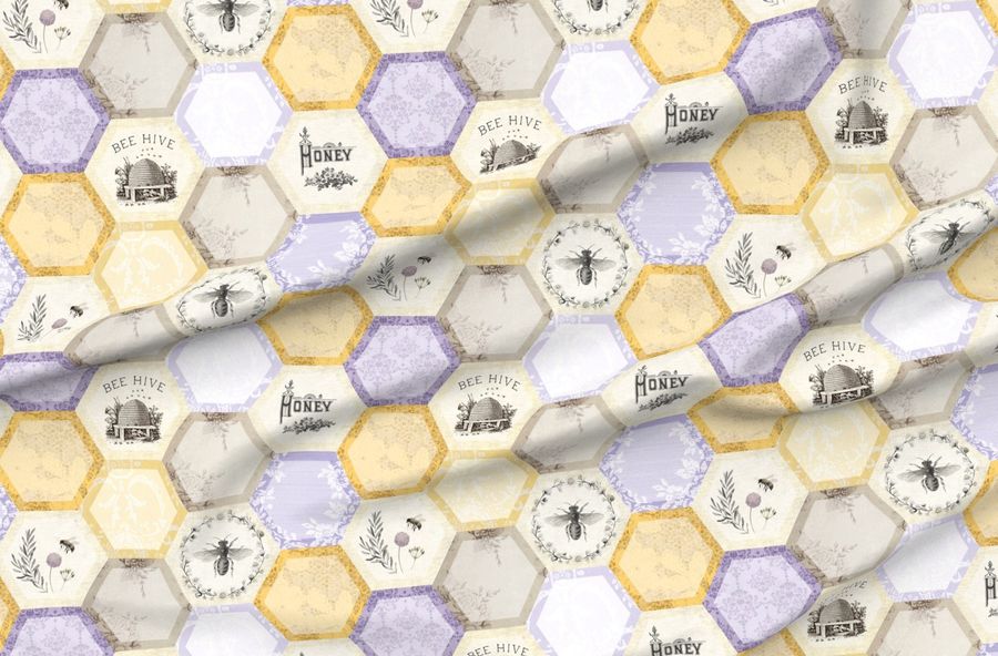 Honey And Lavender - Honeycomb Quilt