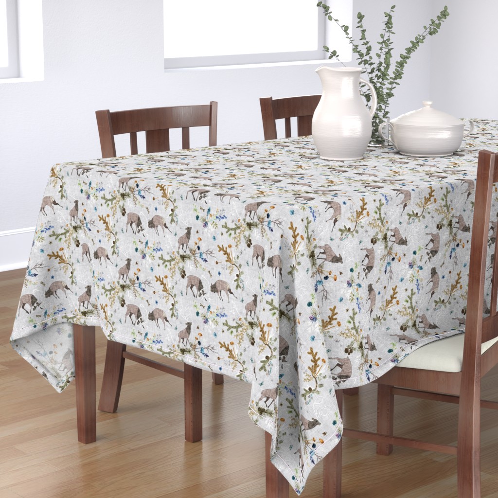 Tablecloth Woodland Forest Animal Nordic Trees Nature Gender Cot