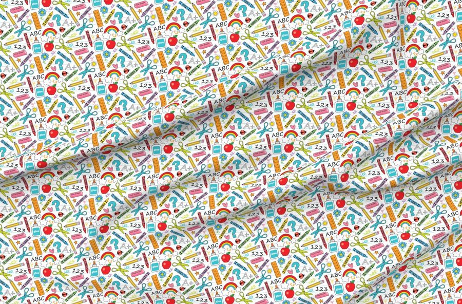 School Supplies-On-White