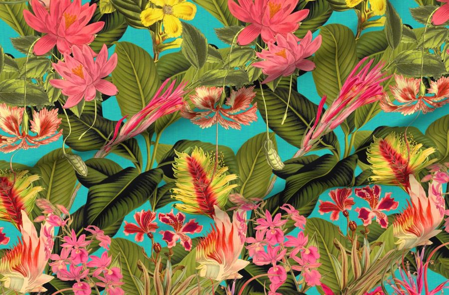 Palm In Palm Floral Fantastico Calypso Linen Luxe