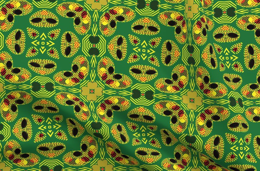 African Rasta Tile Green - Spoonflower