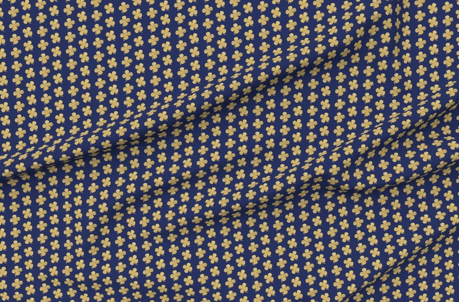Gold Four Leaf Clover On Navy Luck Of The Irish Notre Dame Fighting Irish
