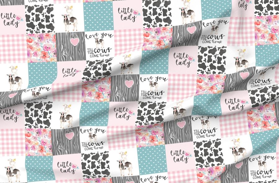 Farm/Little Lady/Love You Till The Cows Come /Pink&Teal Whole Cheater