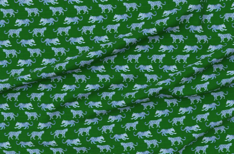 Leopard Parade Blue On Green