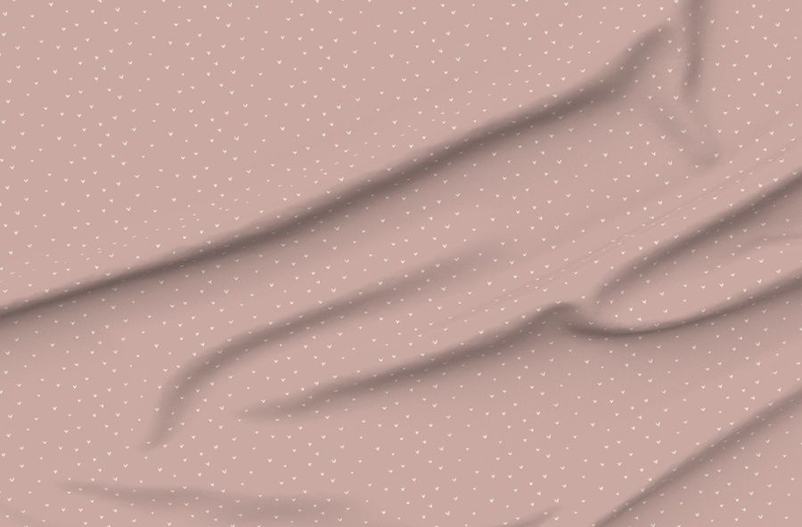 Freehand Hearts - Bone On Dusty Pink - Cute Valentine'S Day Preppy Coquette