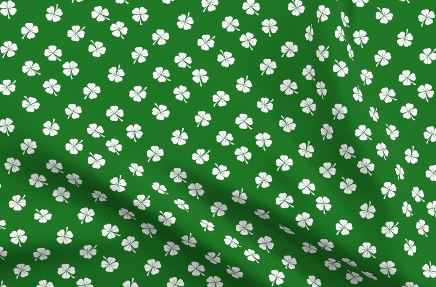 clover fabric - irish fabric, lucky clov - Spoonflower